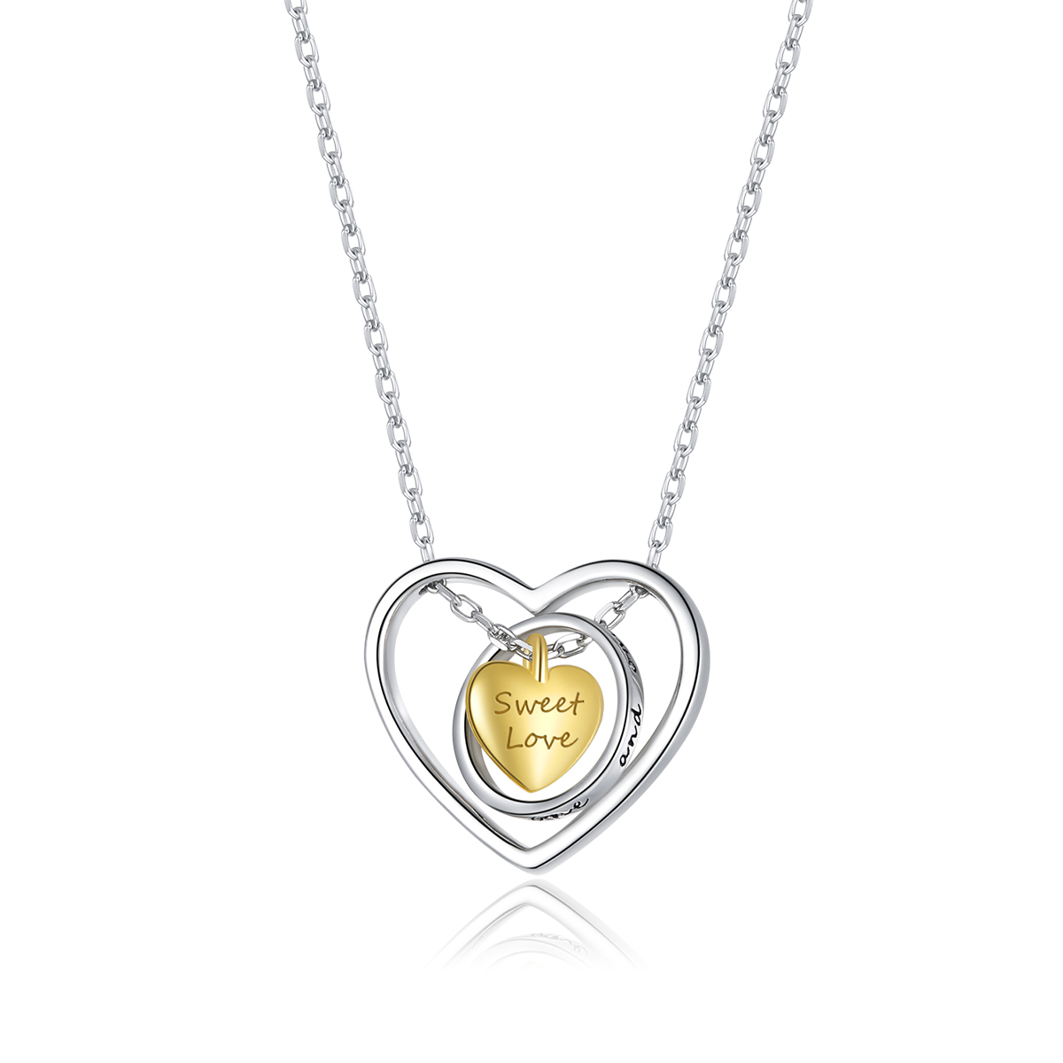 pandora style surrounded by heart necklace bsn207