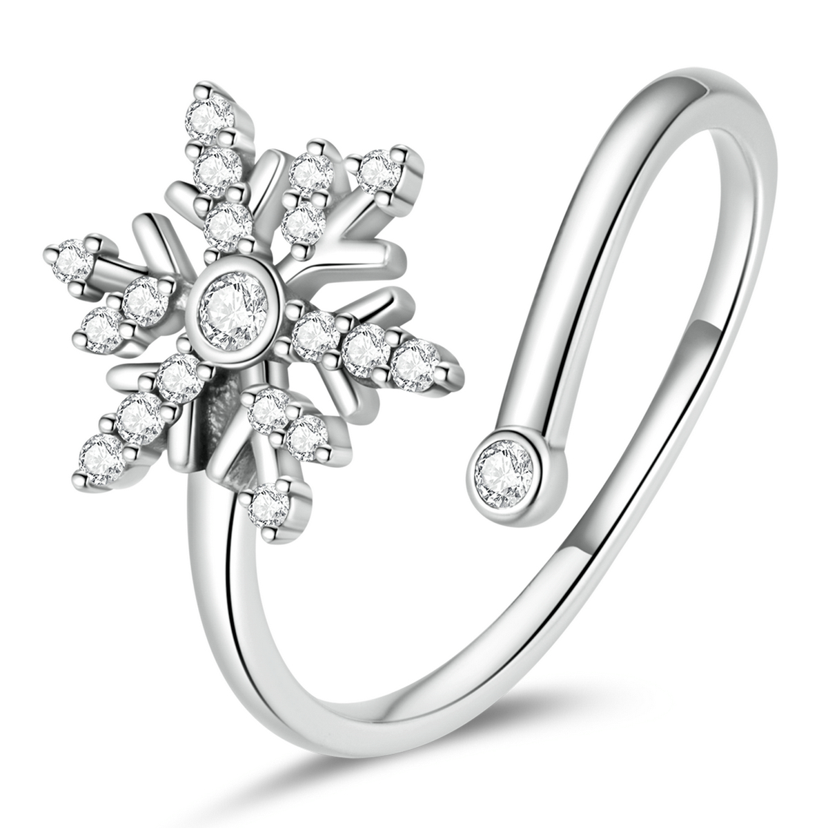 pandora style beautiful snowflakes open ring bsr214