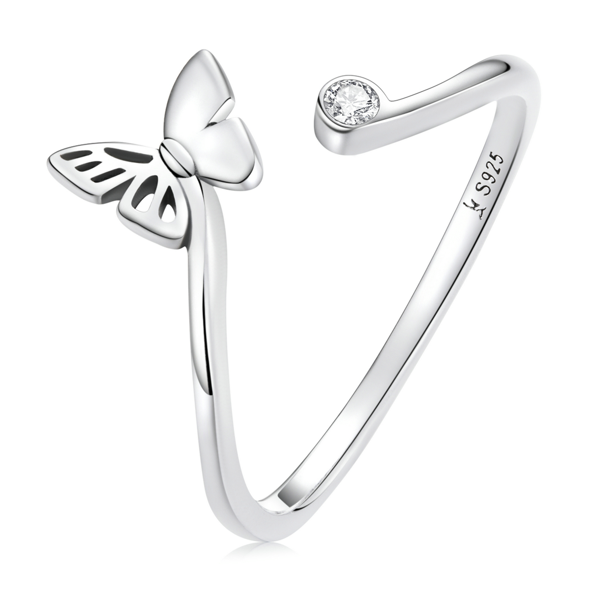 pandora style butterfly open ring scr772