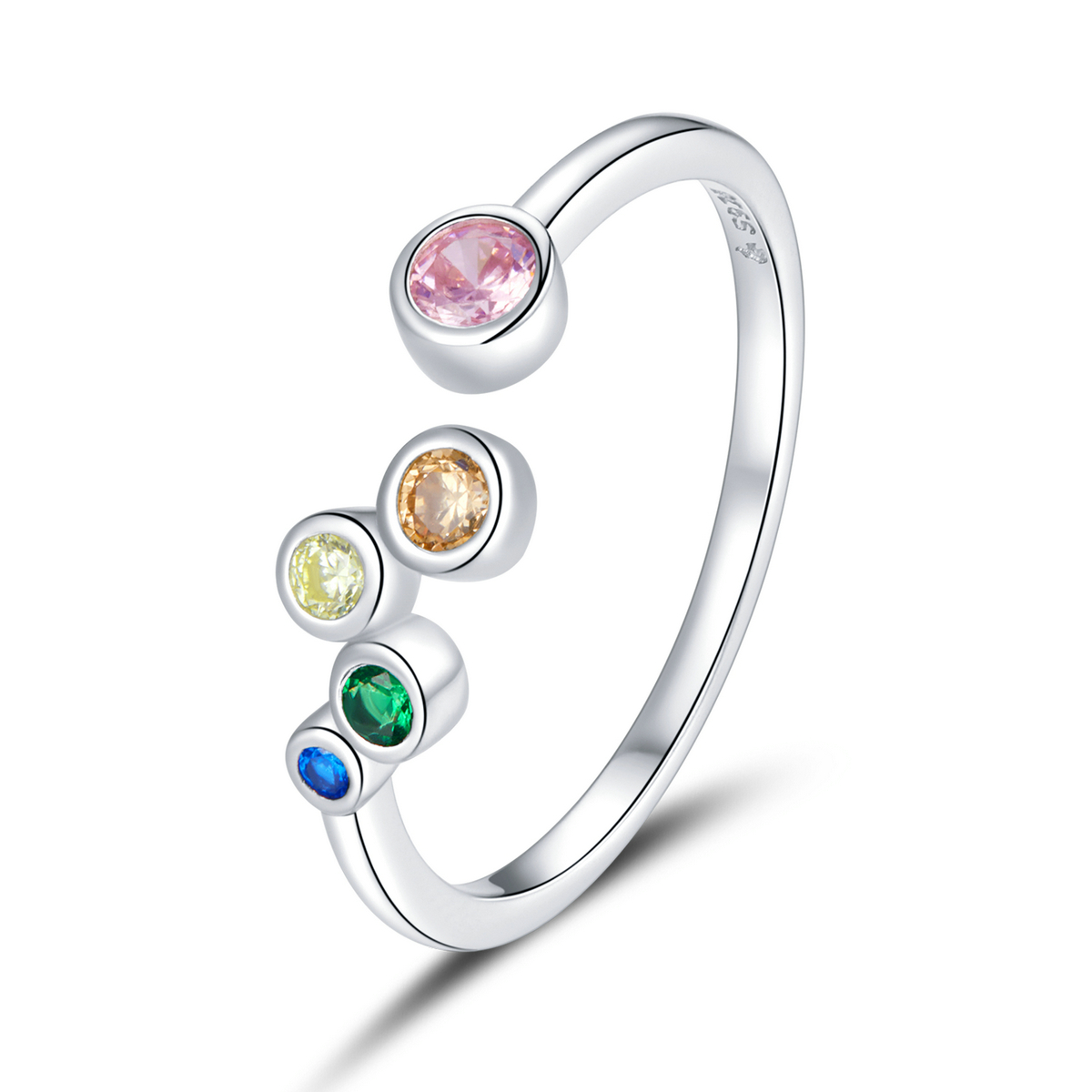 pandora style colorful bubbles open ring bsr149