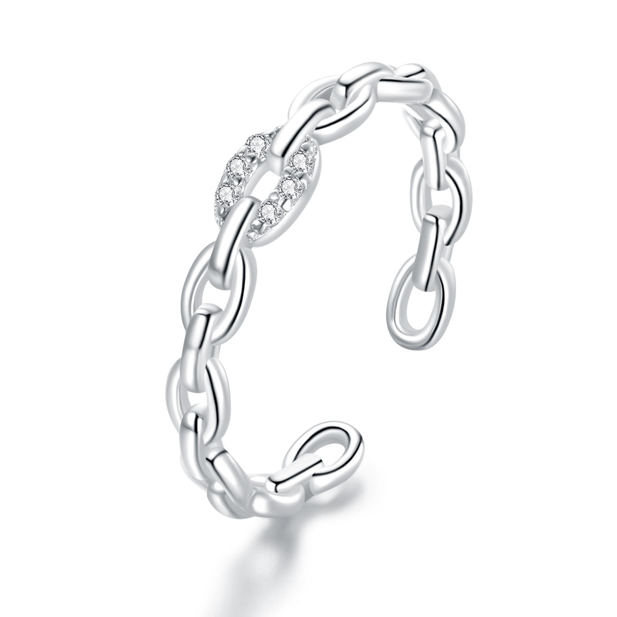 pandora style geometric chain open ring bsr145