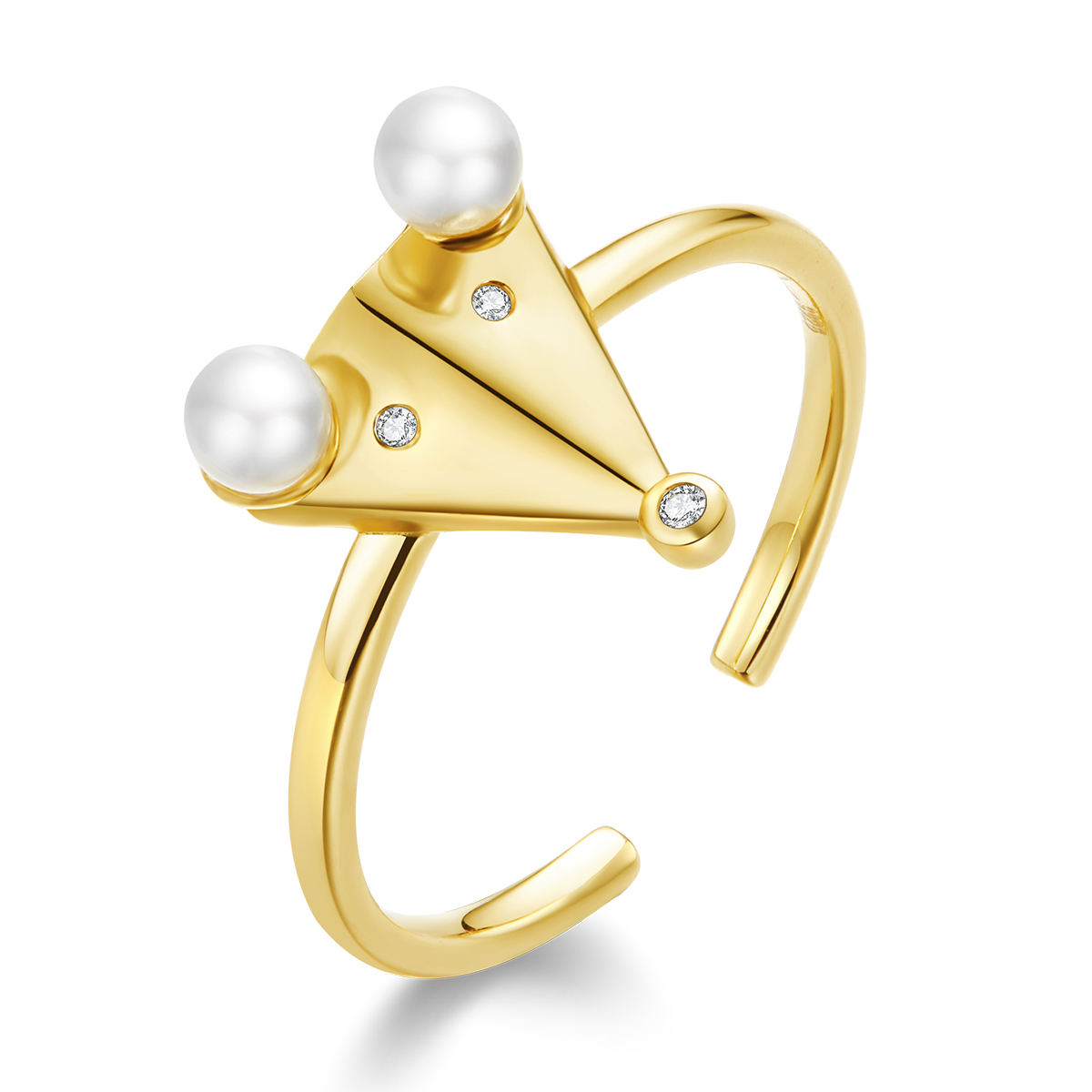 pandora style pearl mouse open ring bsr103