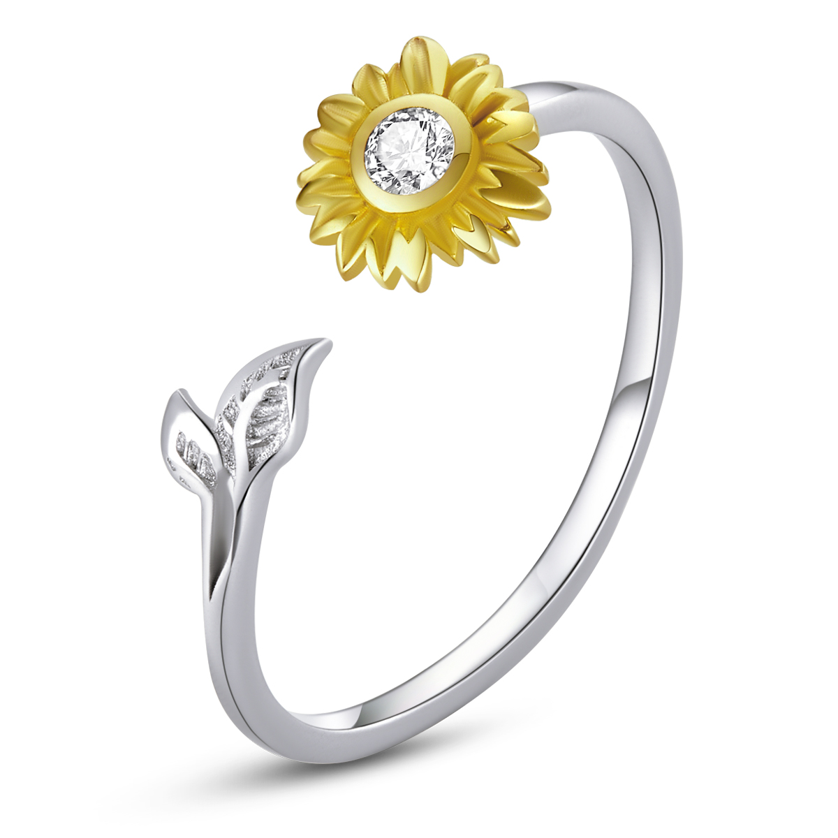 pandora style sun flower open ring bsr213