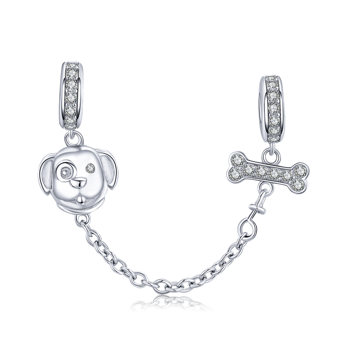 pandora style adorable puppy safety chain scc1434