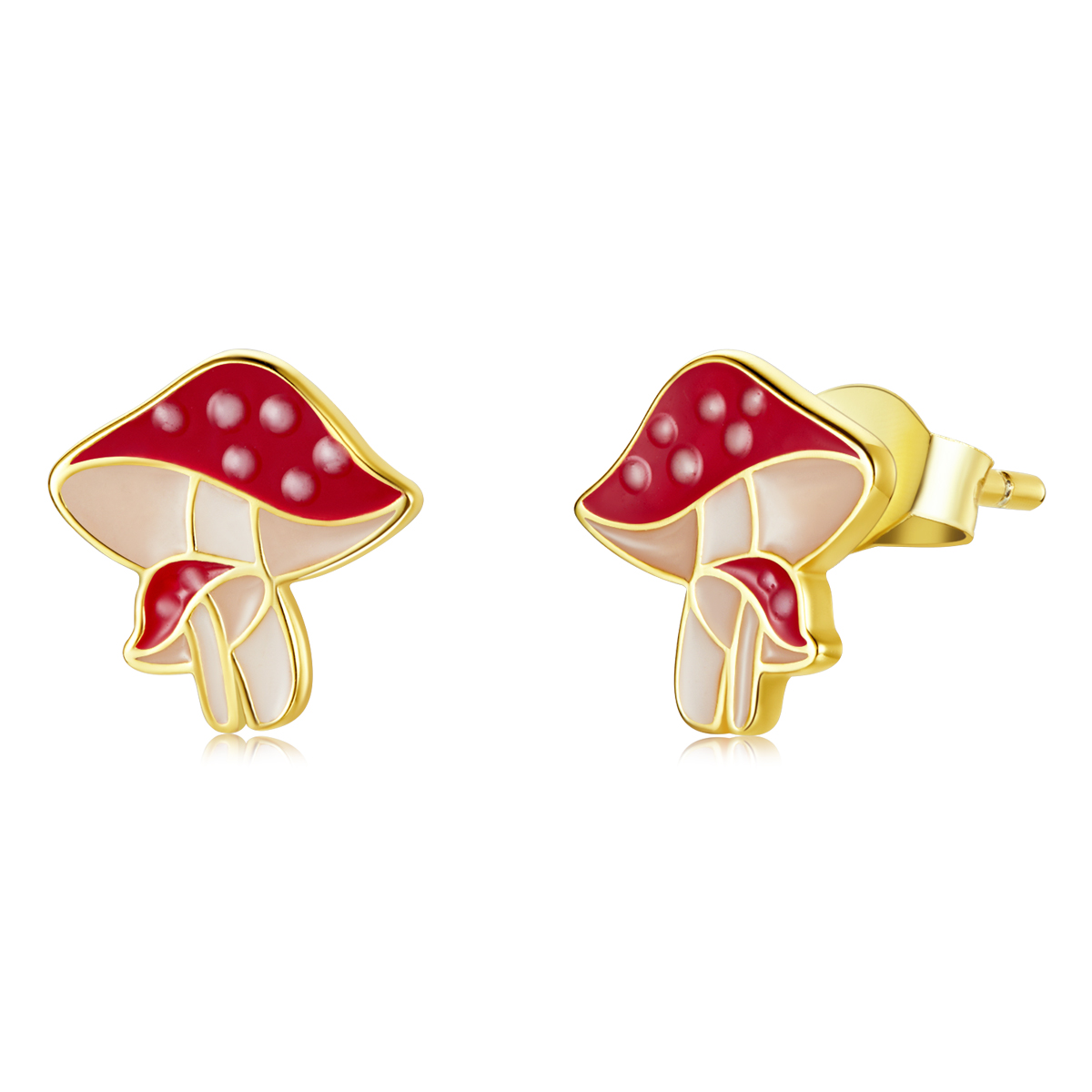 pandora style autumn mushrooms stud earrings sce1245