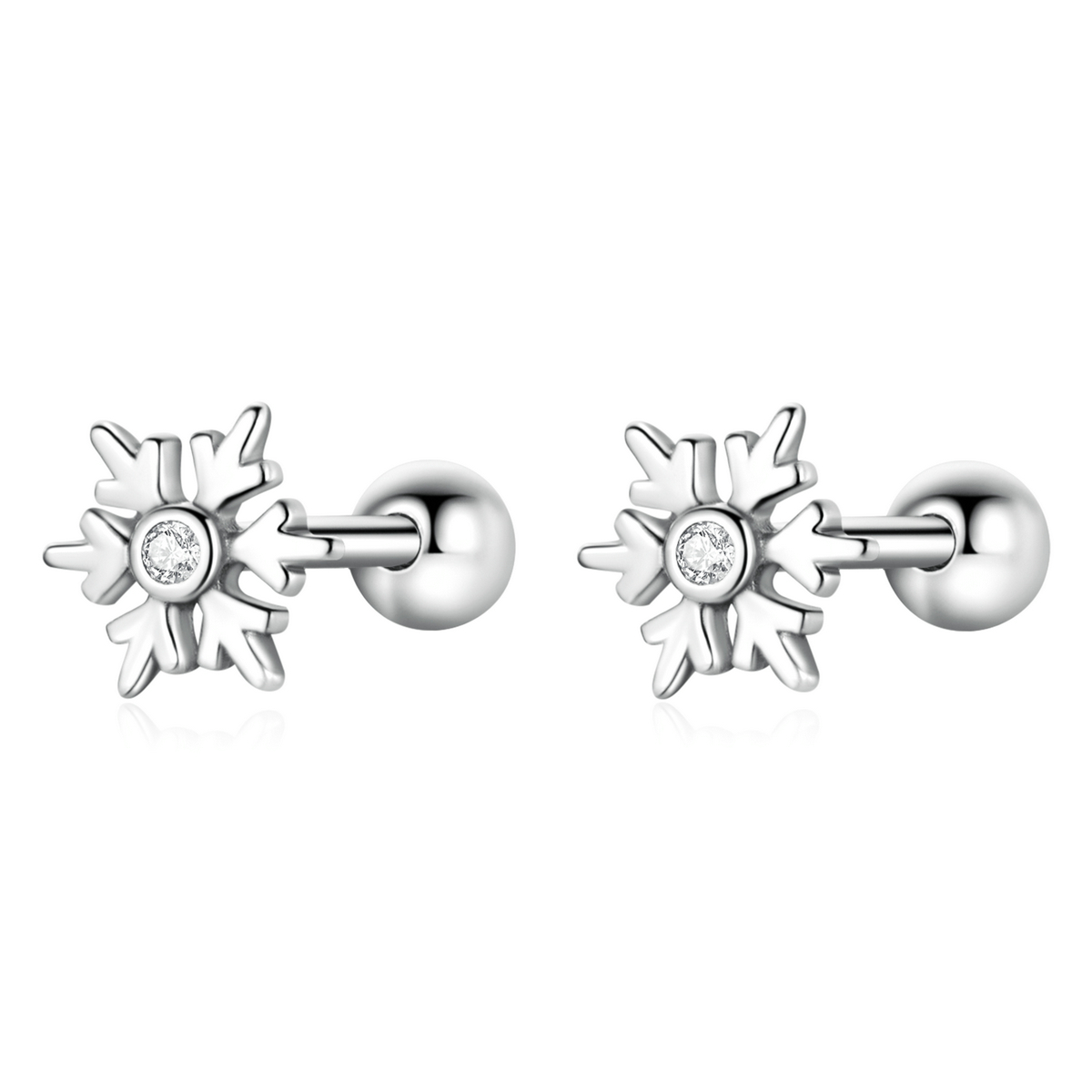 pandora style beautiful snowflakes stud earrings bse529