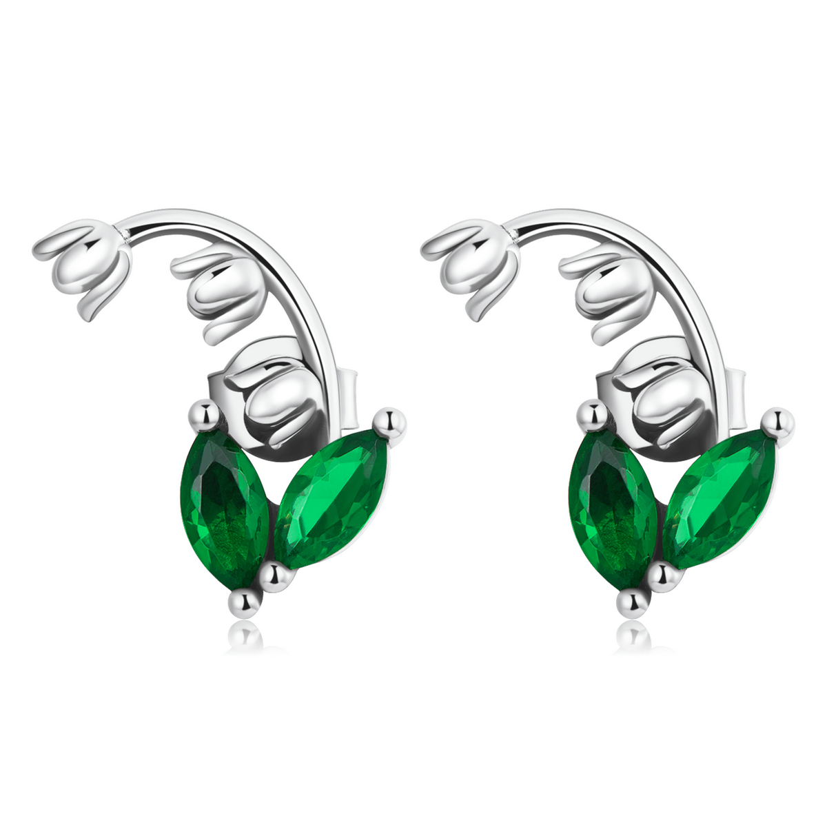 pandora style bell orchid stud earrings sce1363