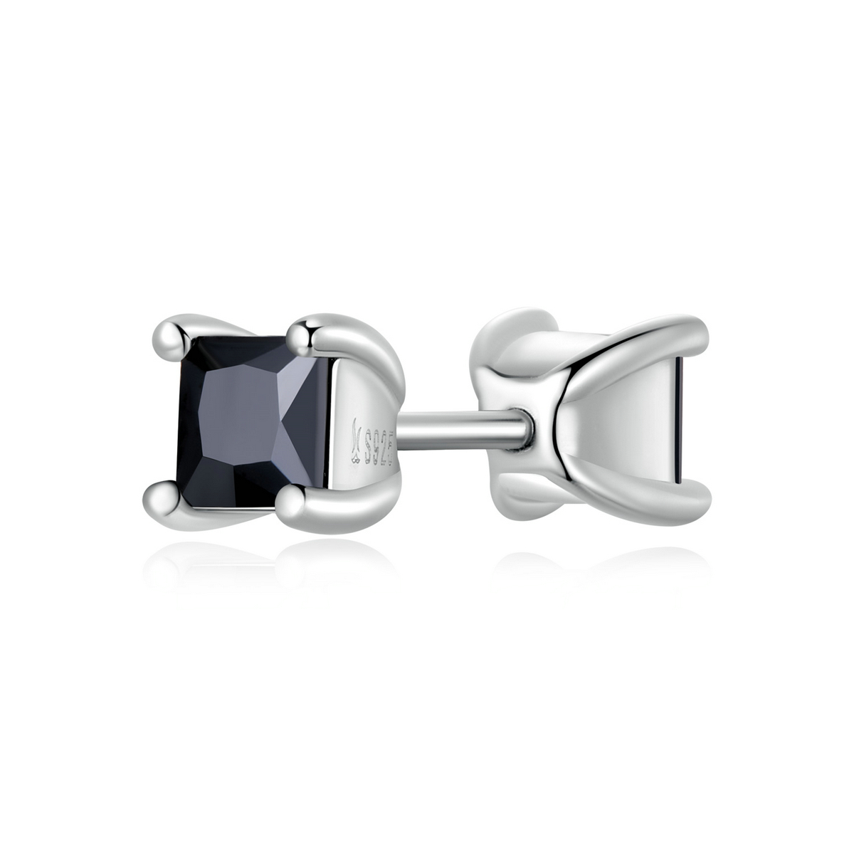 pandora style black zirconium stud earrings sce1325