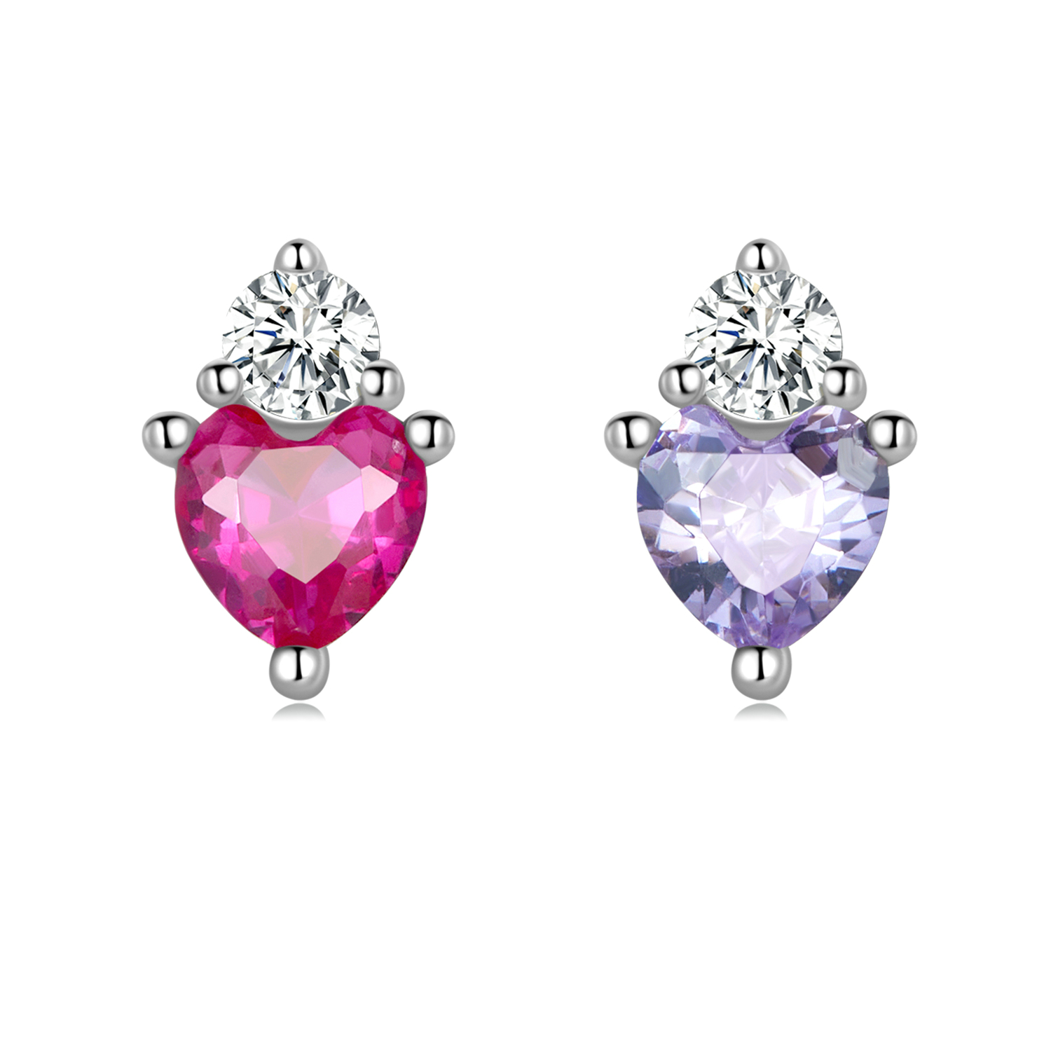 pandora style color heart candies stud earrings sce1464