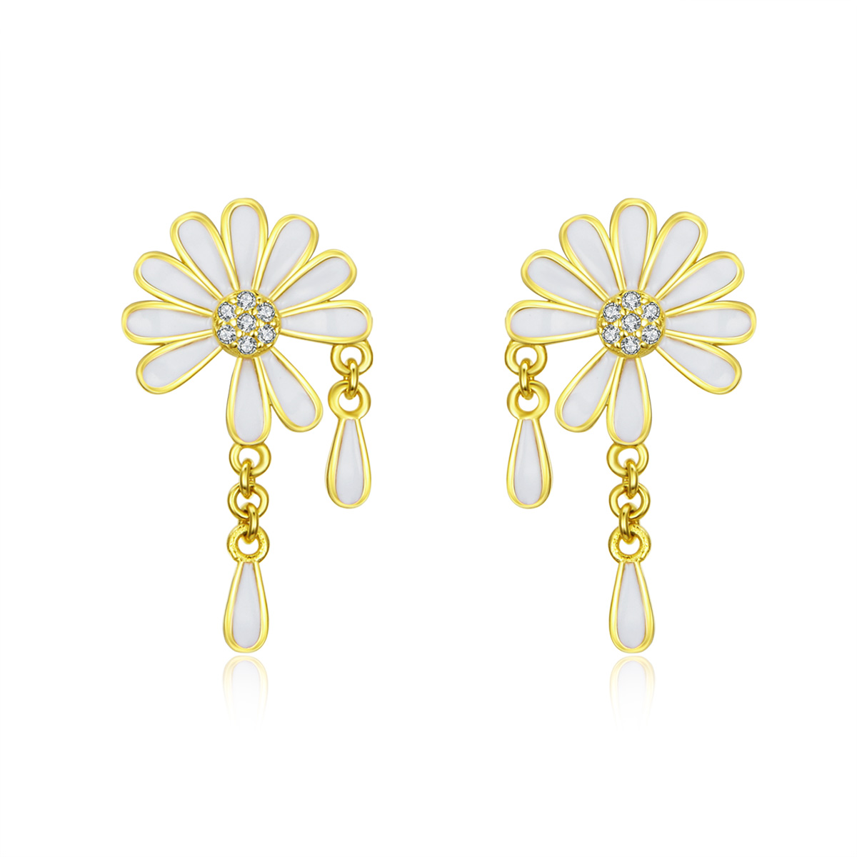 pandora style daisy stud earrings bse159