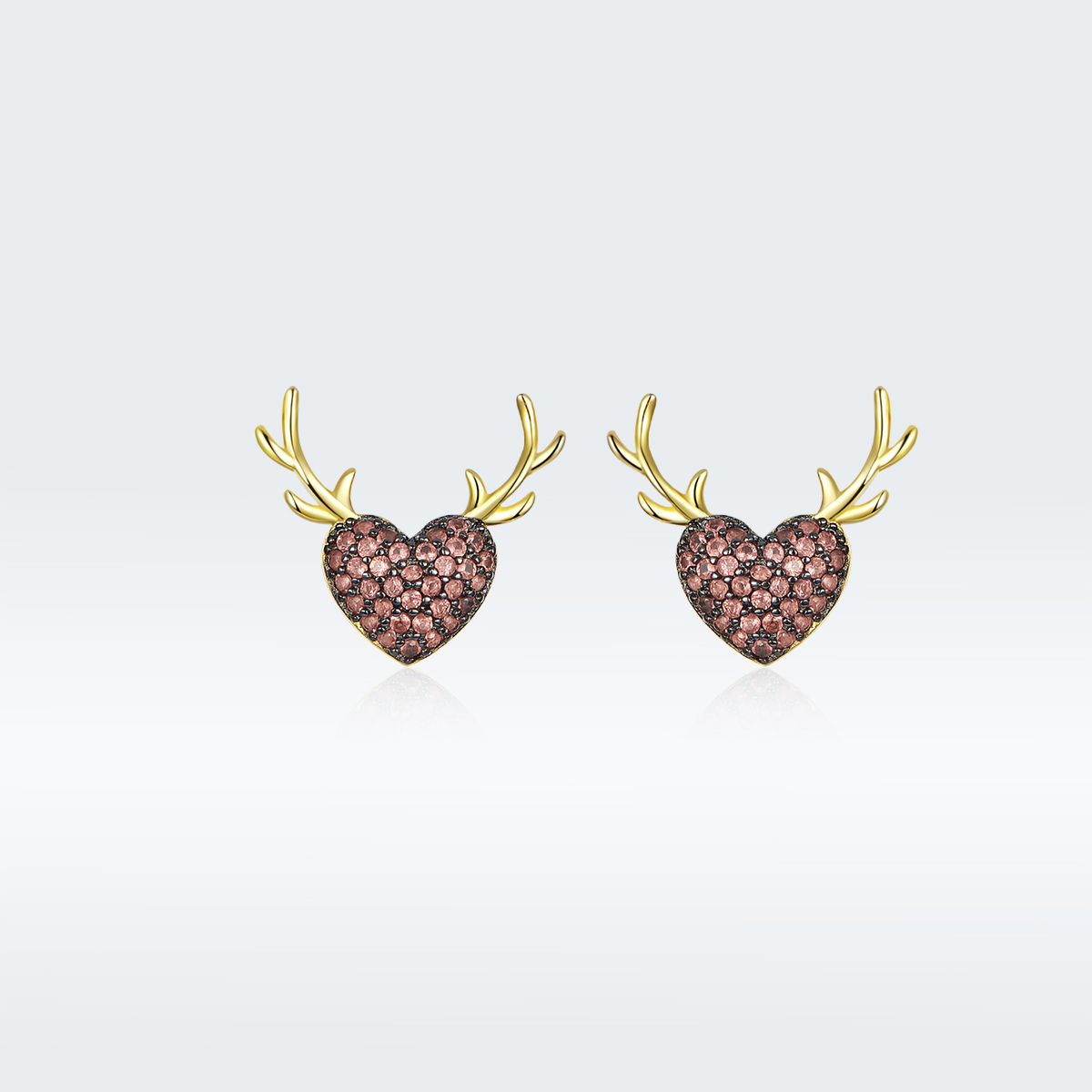 pandora style deer love stud earrings bse313
