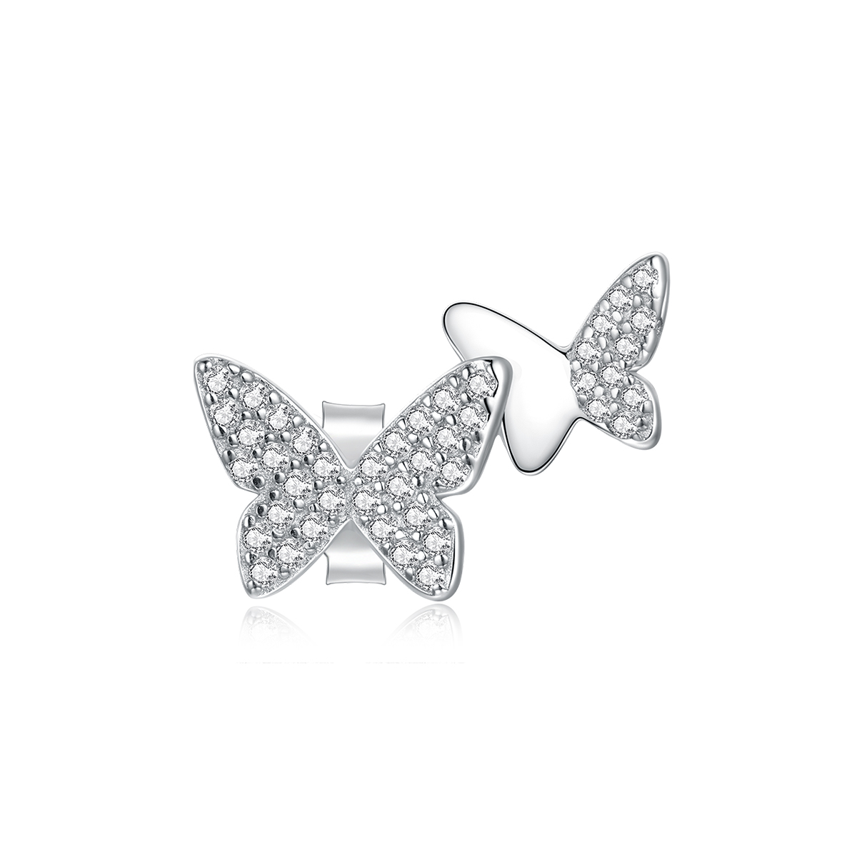 pandora style double butterfly stud earrings sce1070