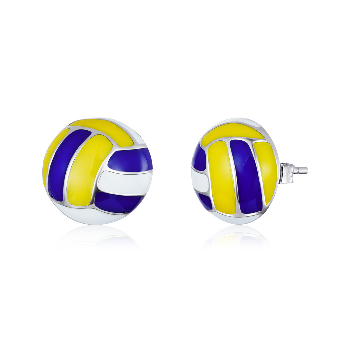 pandora style dynamic volleyball stud earrings sce902