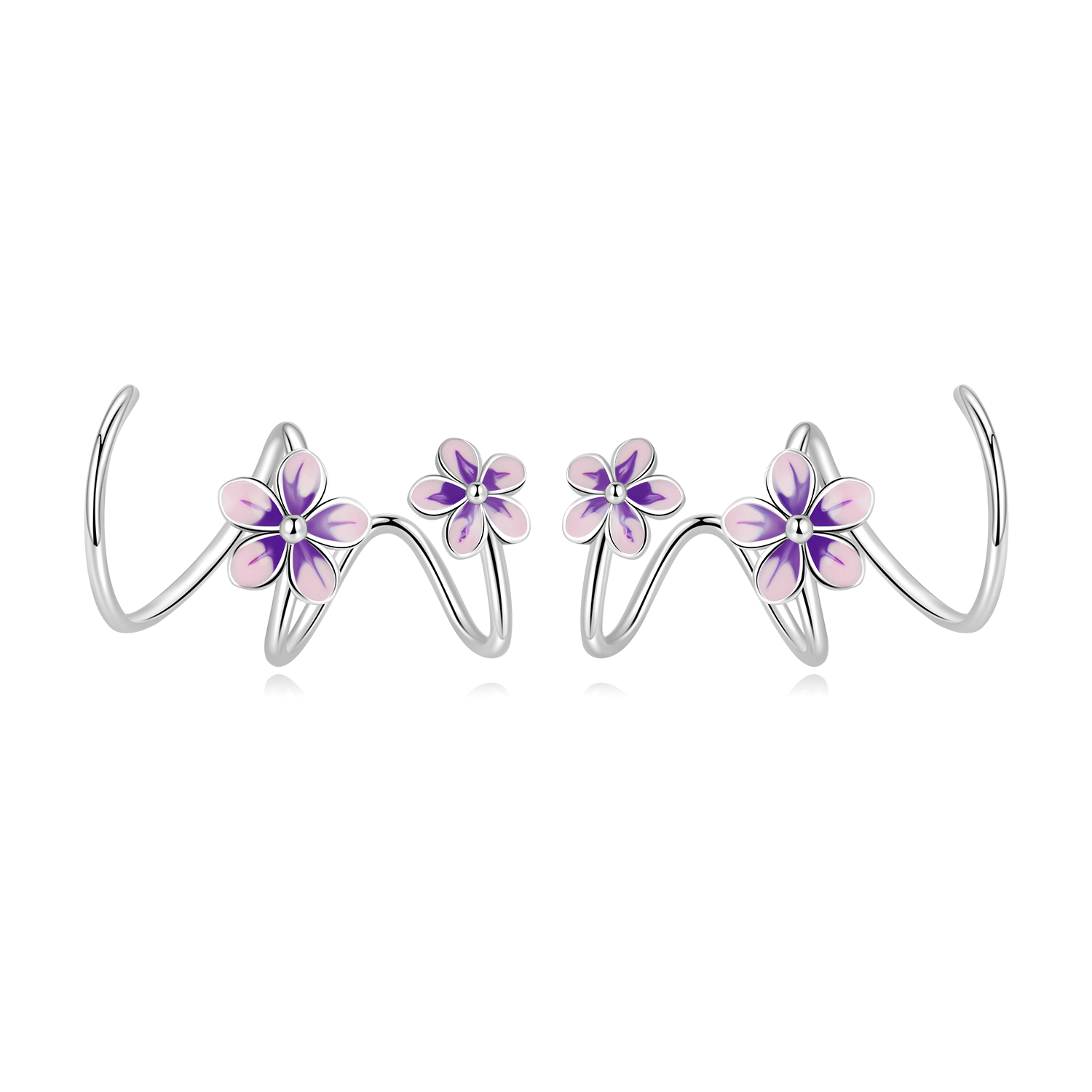 pandora style flowers stud earrings sce1462