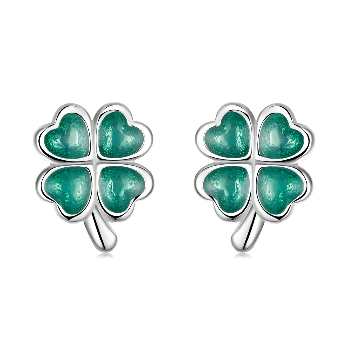 pandora style four leaf clover stud earrings sce1346