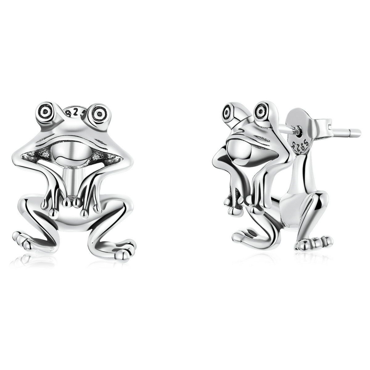 pandora style funny frog stud earrings sce1324