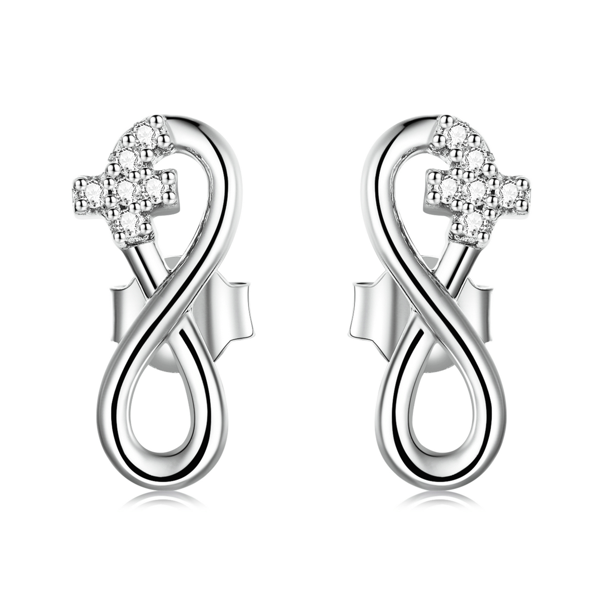 pandora style infinity symbol refined stud earrings bse544