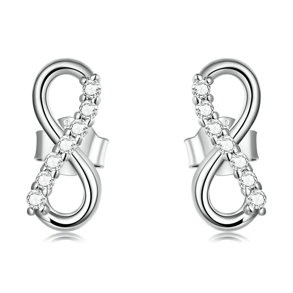 pandora style infinity symbol shine stud earrings bse543