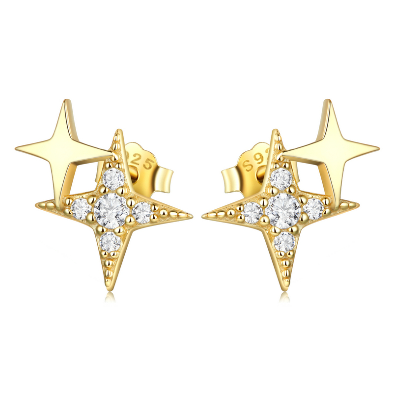 pandora style light star stud earrings bse633