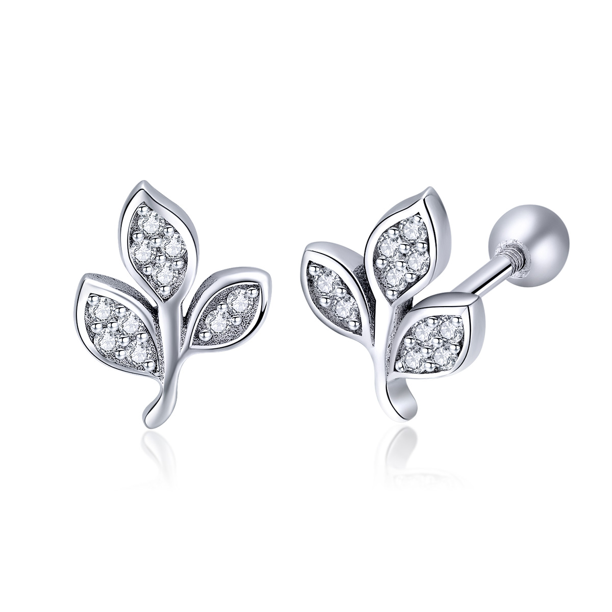 pandora style listening to the leaves stud earrings sce431
