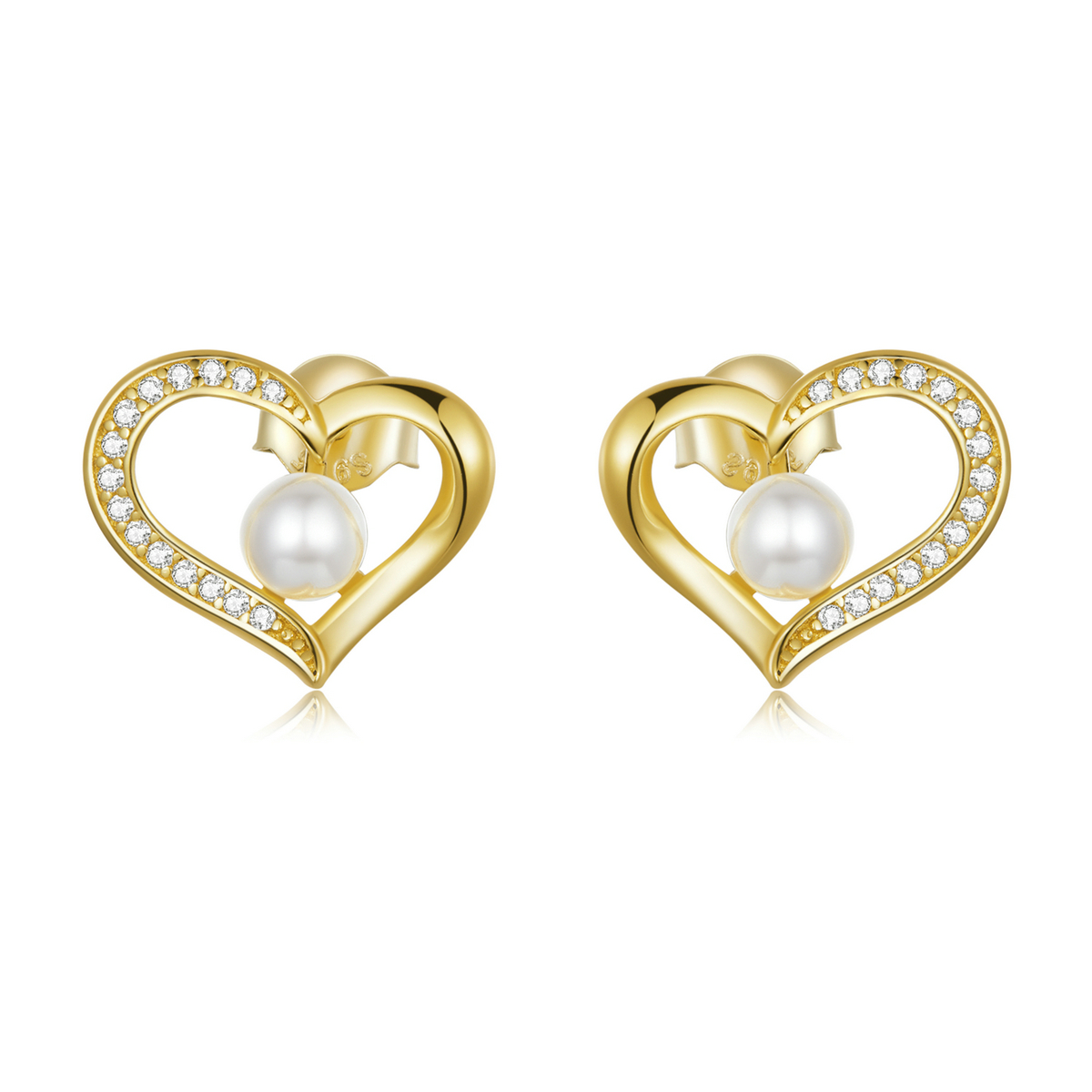 pandora style love shell beads simple stud earrings bse550 b