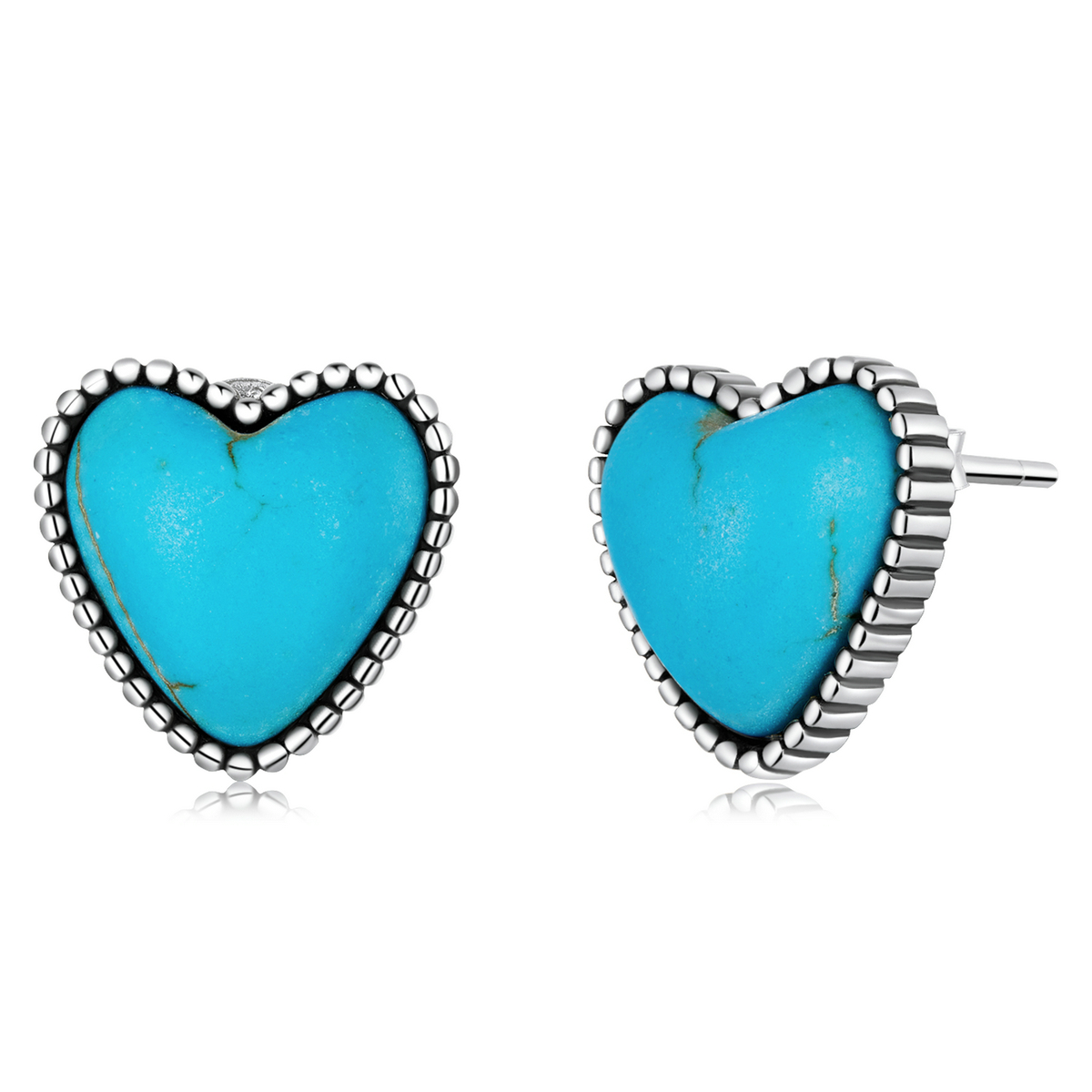 pandora style love turquoise stud earrings bse591