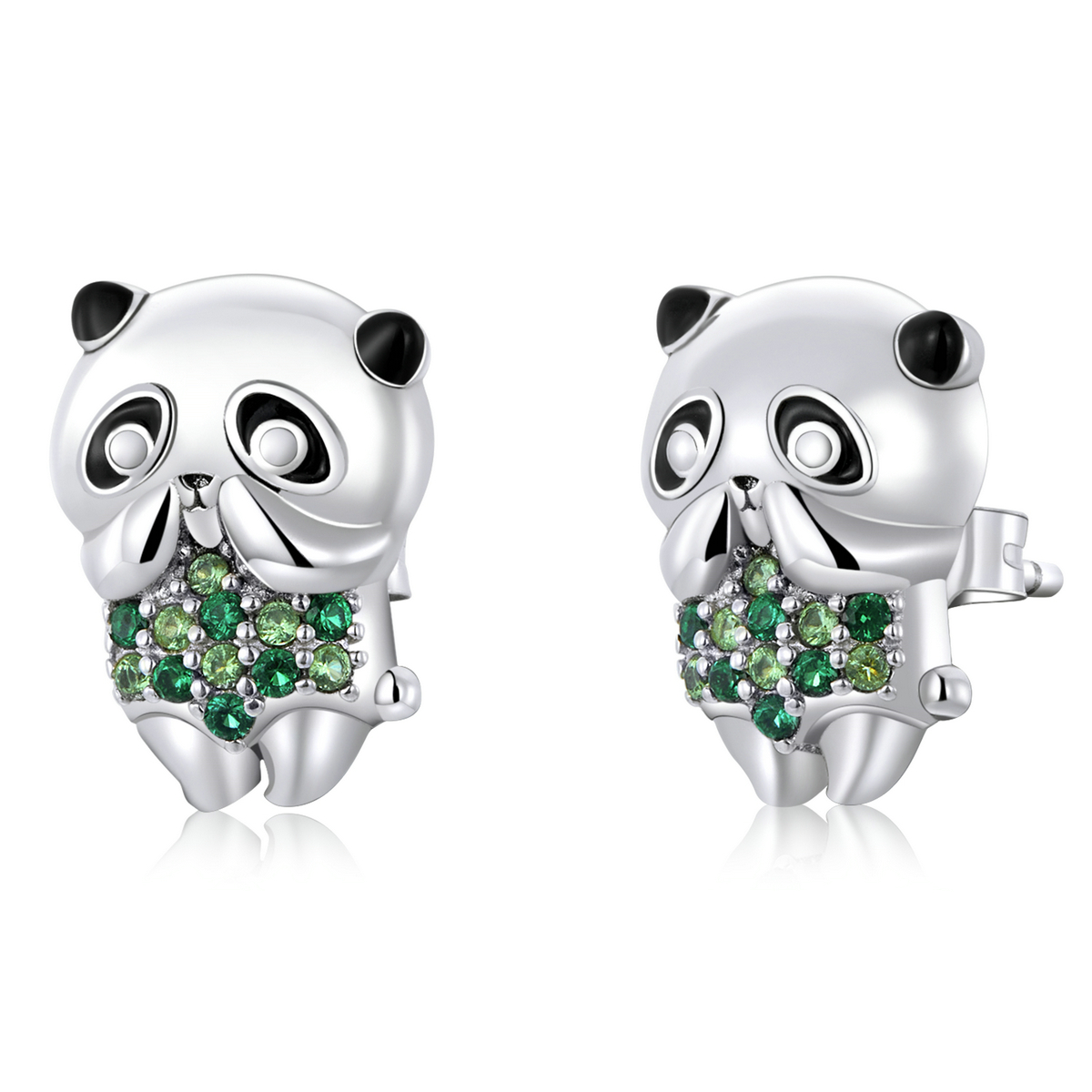 pandora style mini panda stud earrings sce1370
