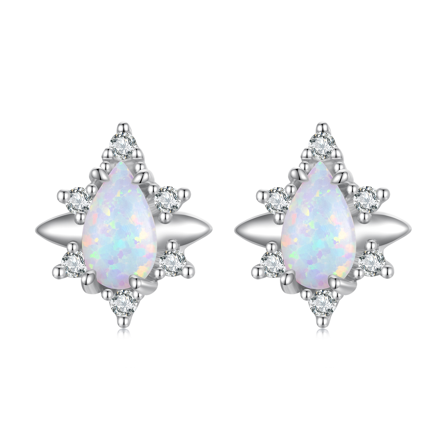 pandora style opal drop stud earrings bse685