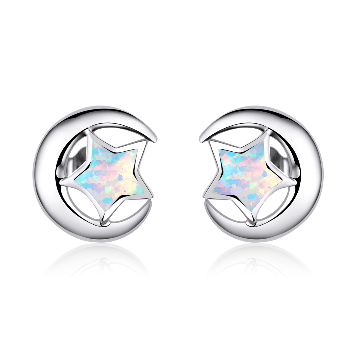 pandora style opal moon stud earrings sce816 a