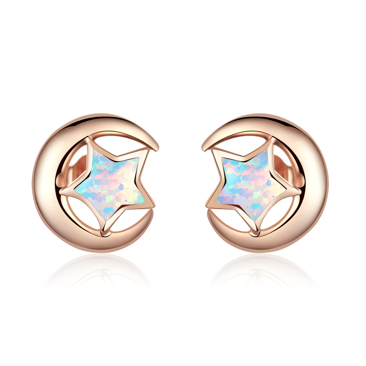 pandora style opal moon stud earrings sce816 c