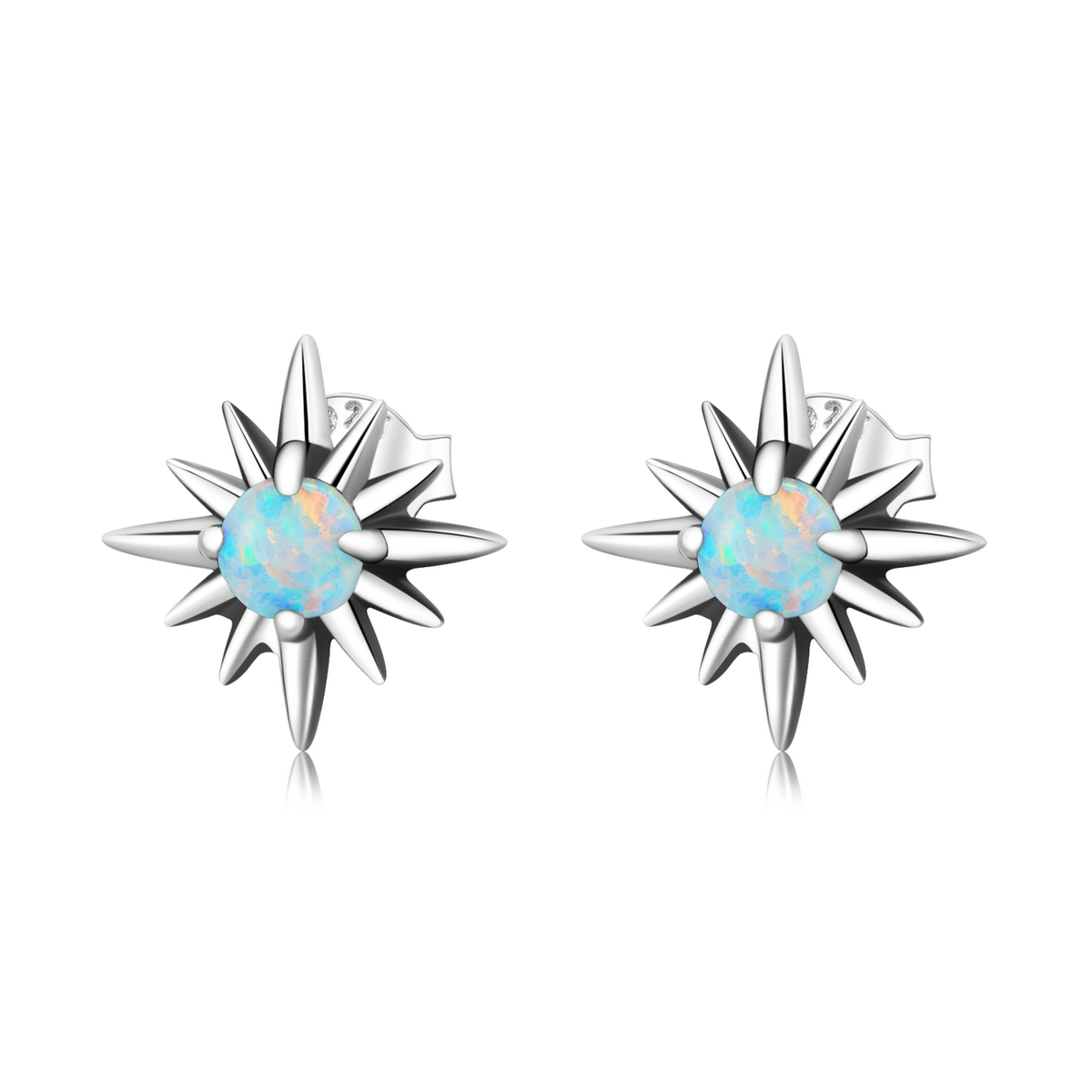 pandora style opal star stud earrings bse581