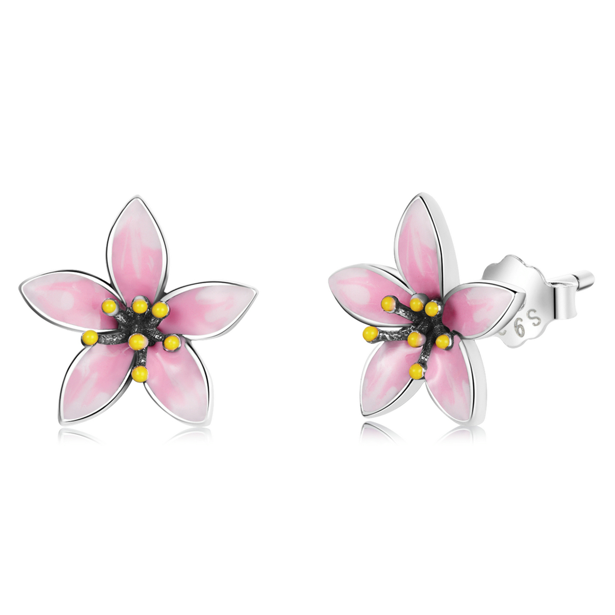 pandora style pink sakura stud earrings sce1273