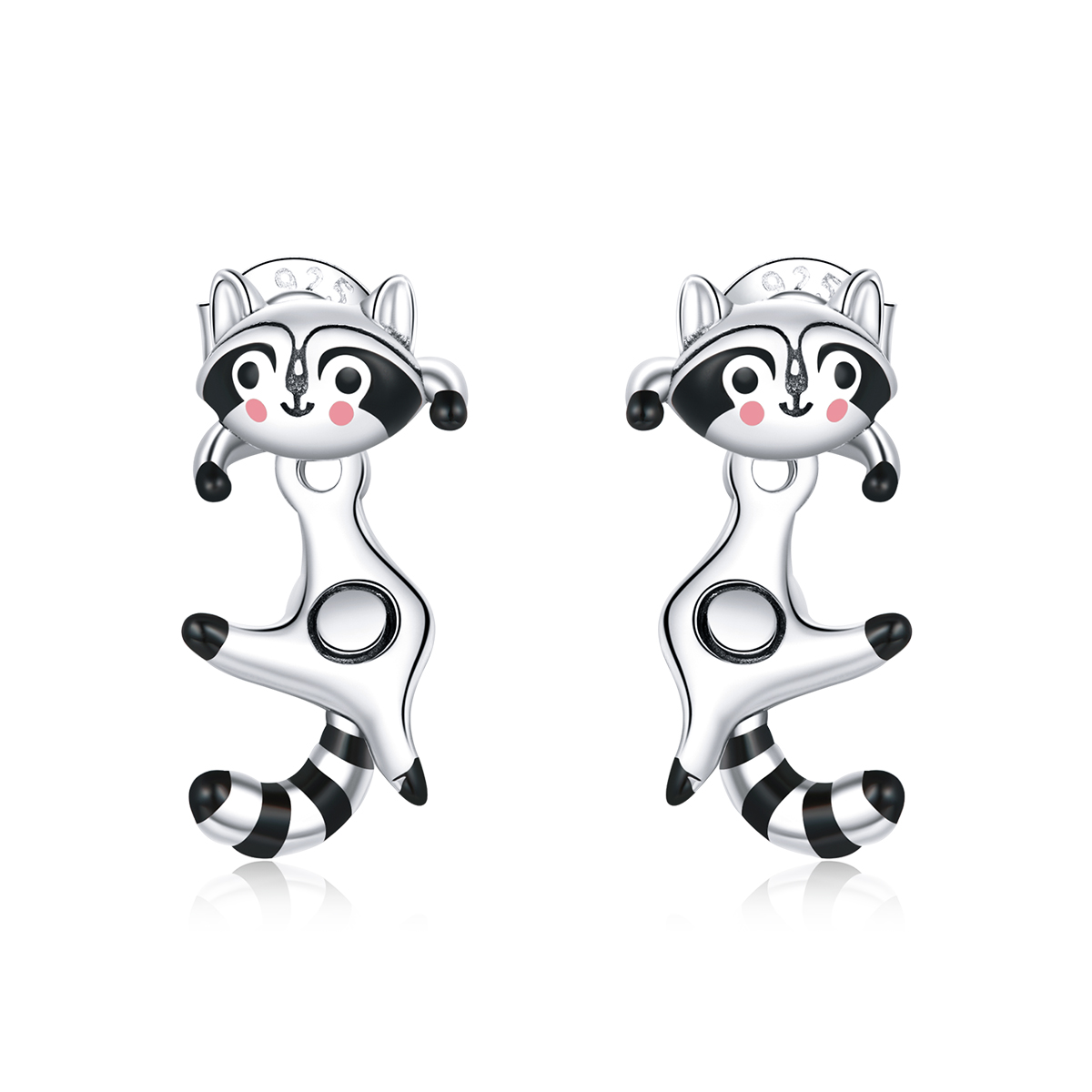 pandora style raccoon stud earrings sce990