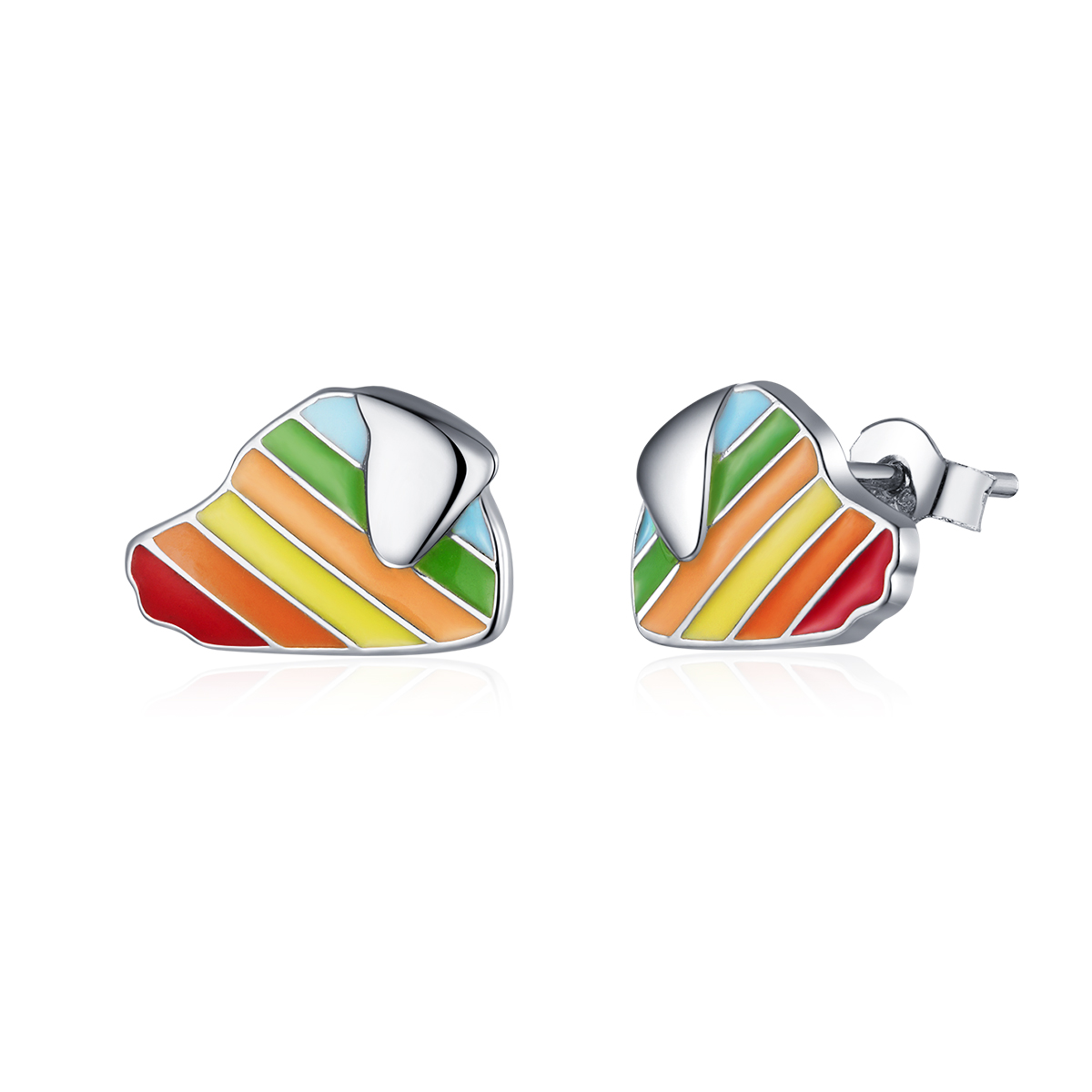 pandora style rainbow dog stud earrings sce825