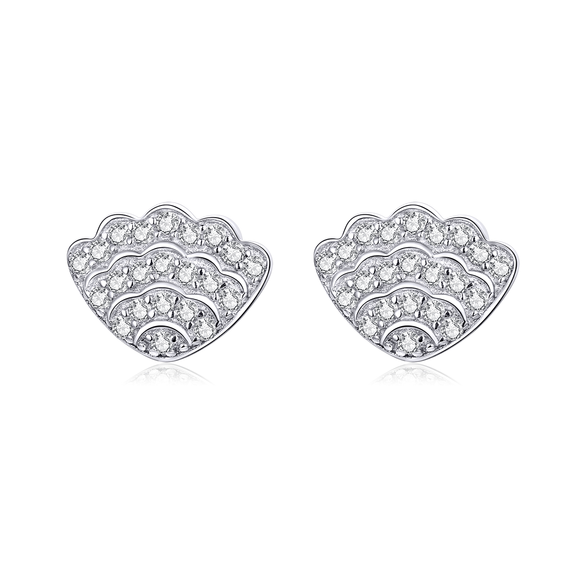 pandora style romantic shell stud earrings bse342