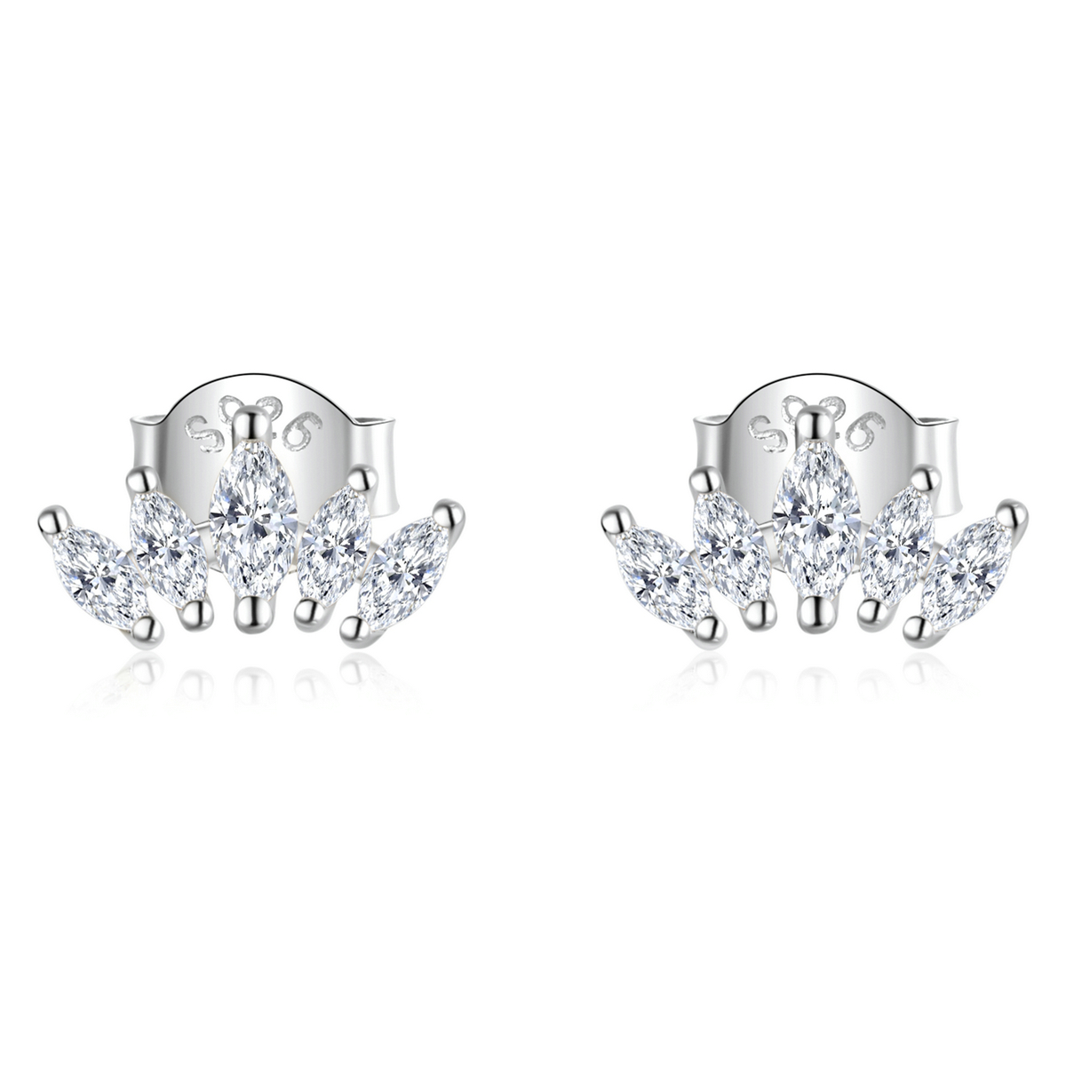 pandora style shining crown stud earrings bse521