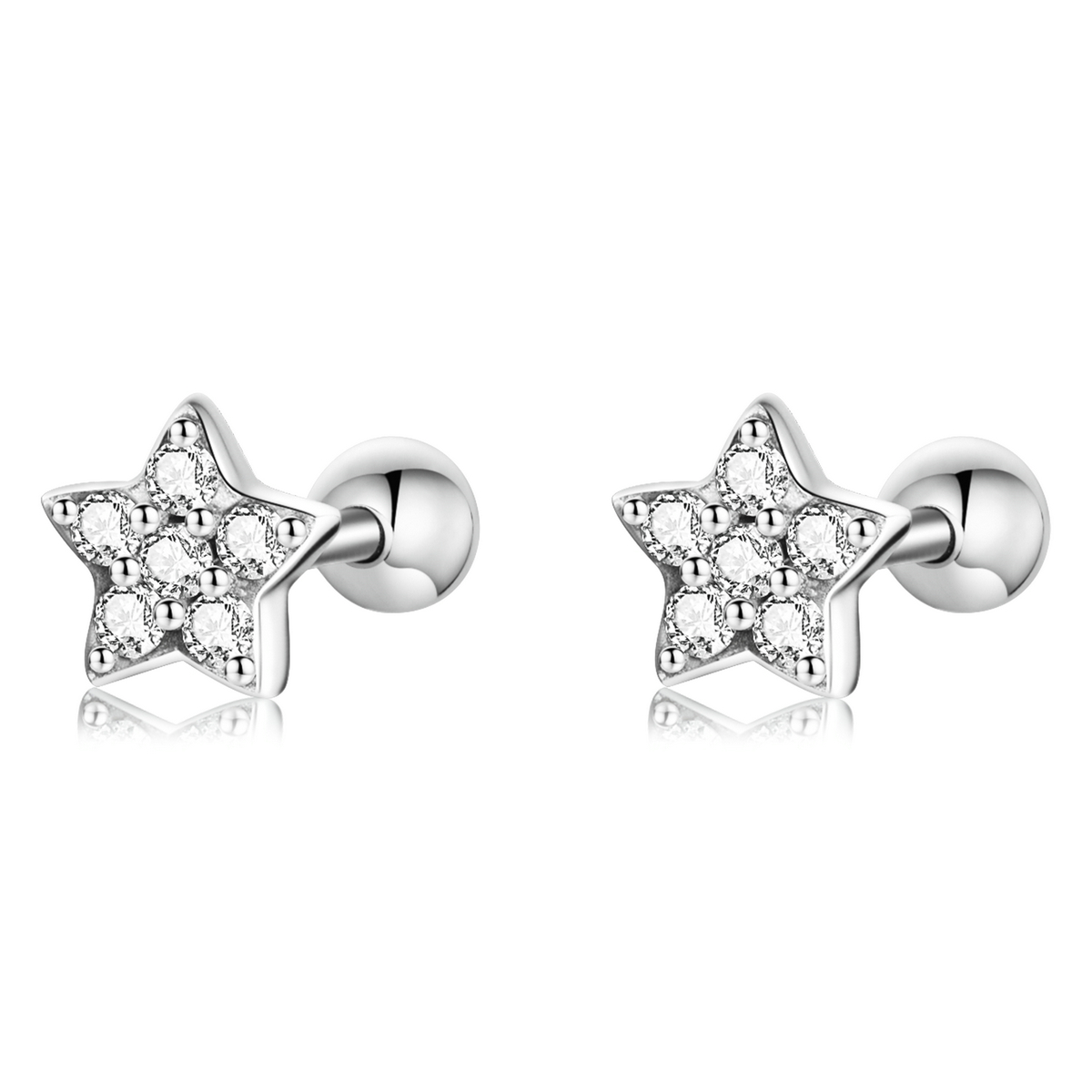 pandora style shining star stud earrings sce1297