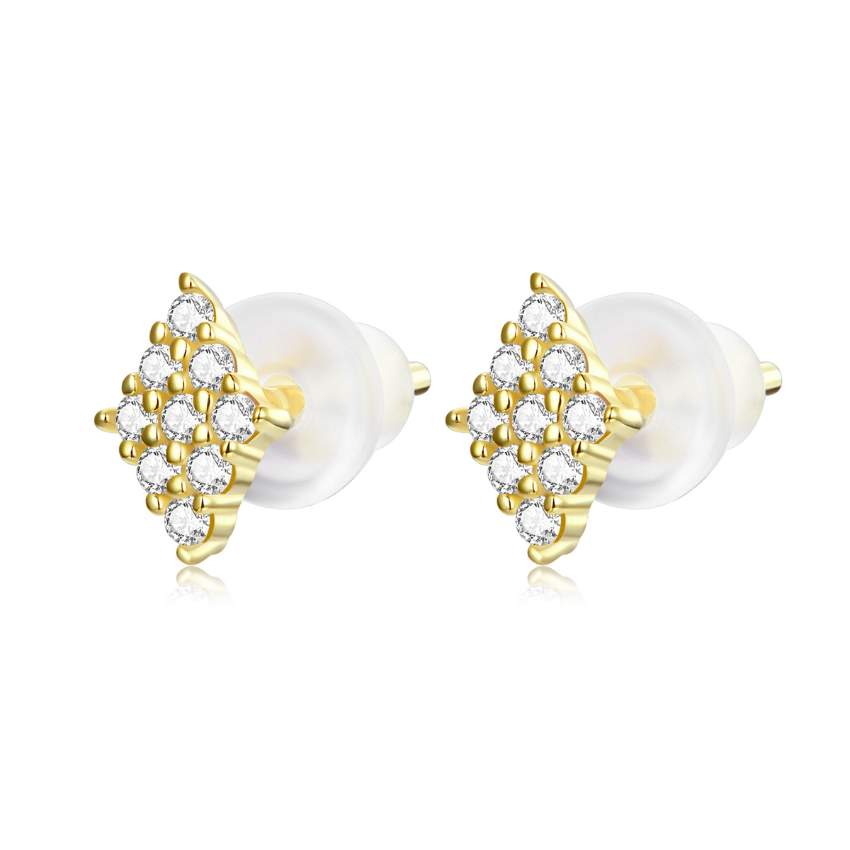pandora style shiny rhombus stud earrings sce1222