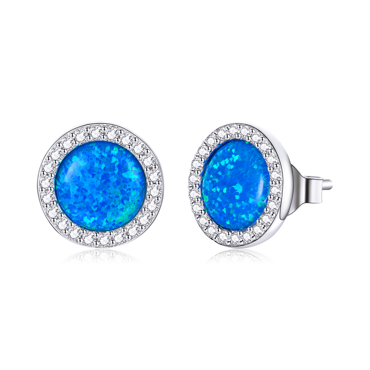 pandora style simple opal stud earrings bse467