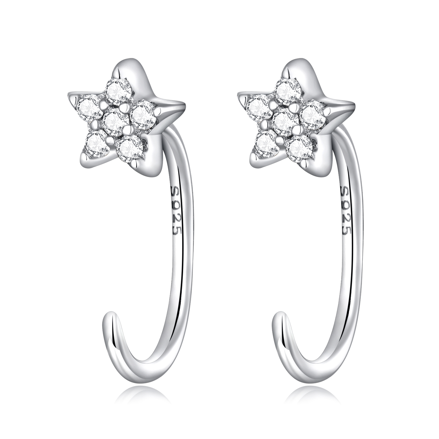 pandora style simple star stud earrings sce1421