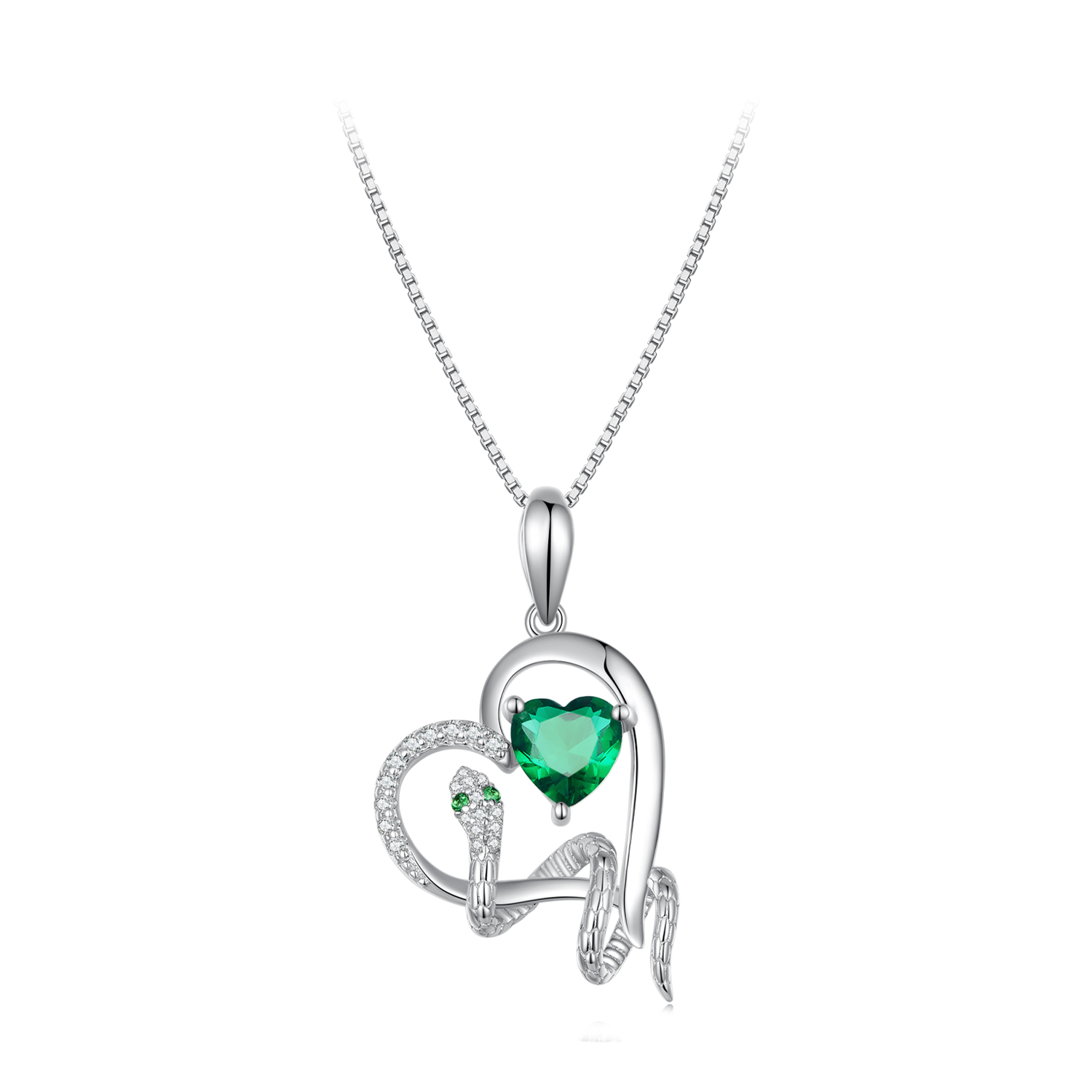 pandora style necklace with an exquisite snake winding heart shape bsn327