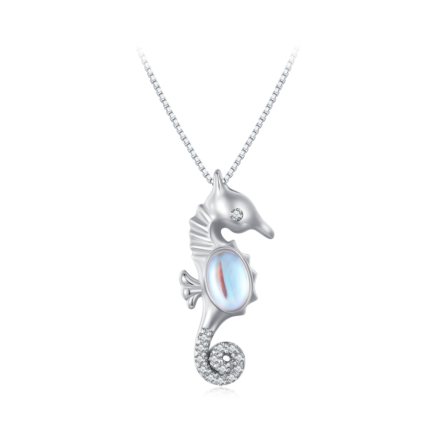 pandora style necklace with seahorse bsn332