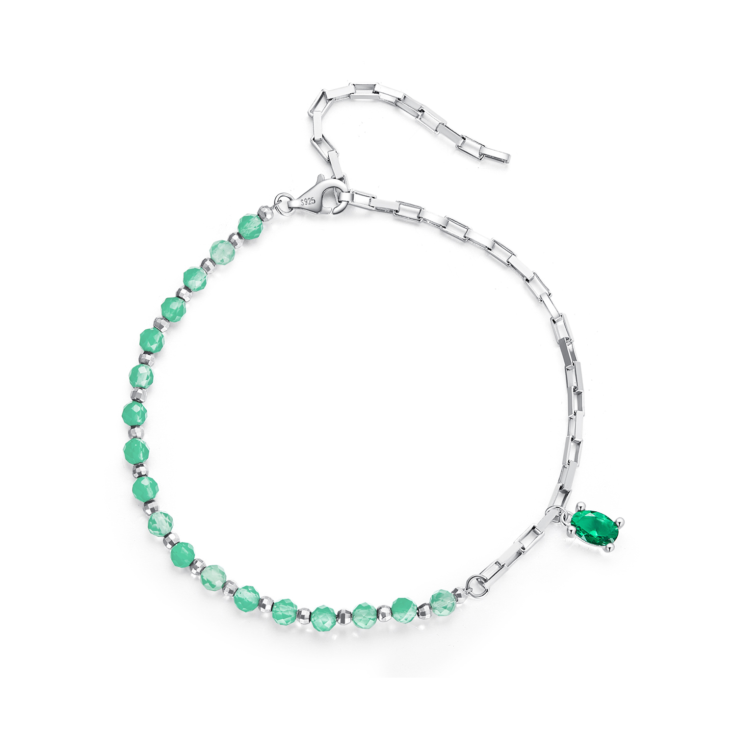 pandora style green bracelet bsb128