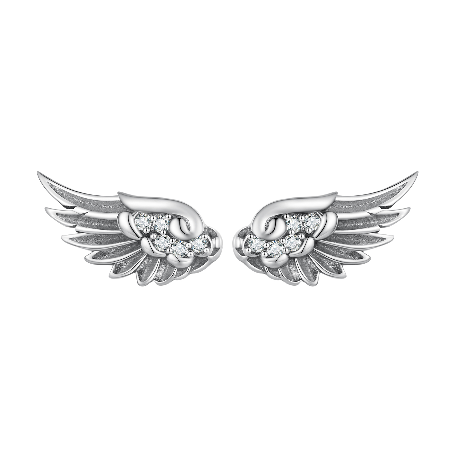 pandora style angel wings studs earrings sce1579