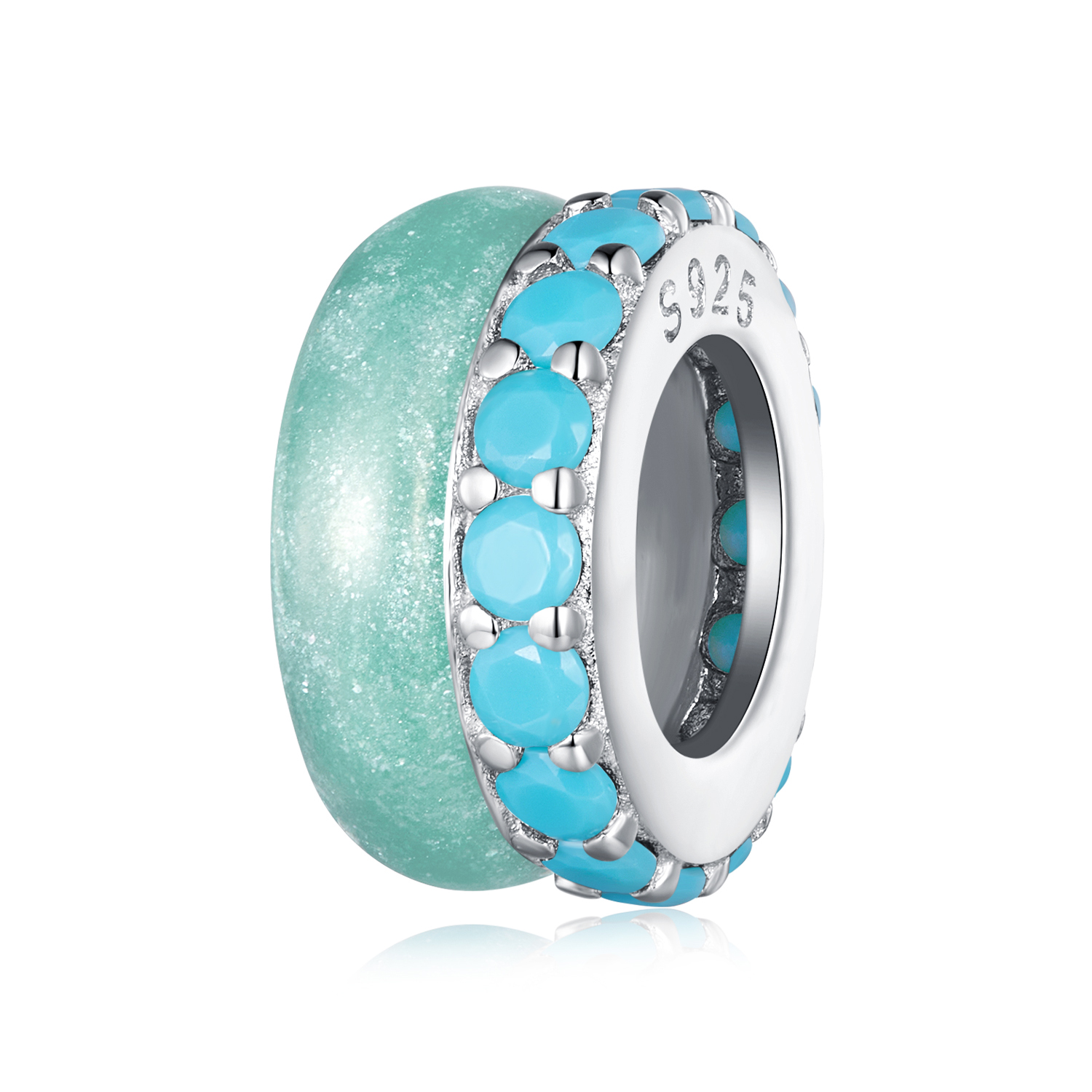 pandora style blue double layer silicone spacer bsc883 tq