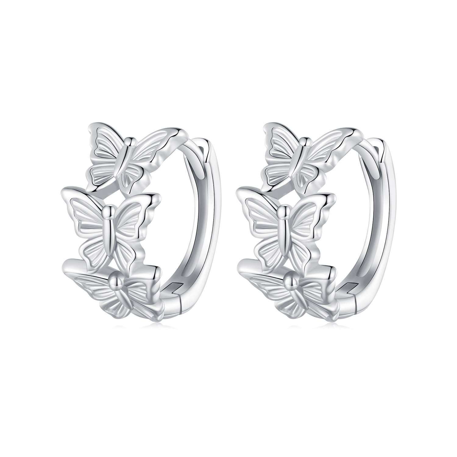 pandora style butterfly hoop earrings bse908