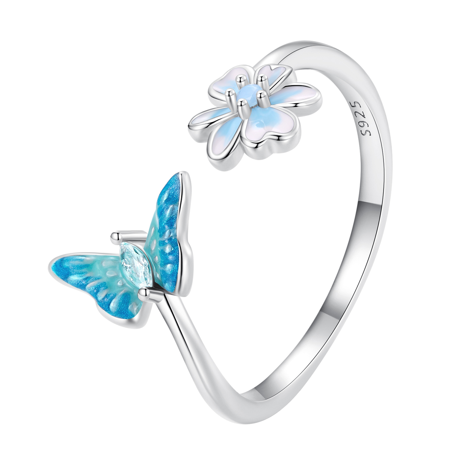pandora style butterfly open ring scr911
