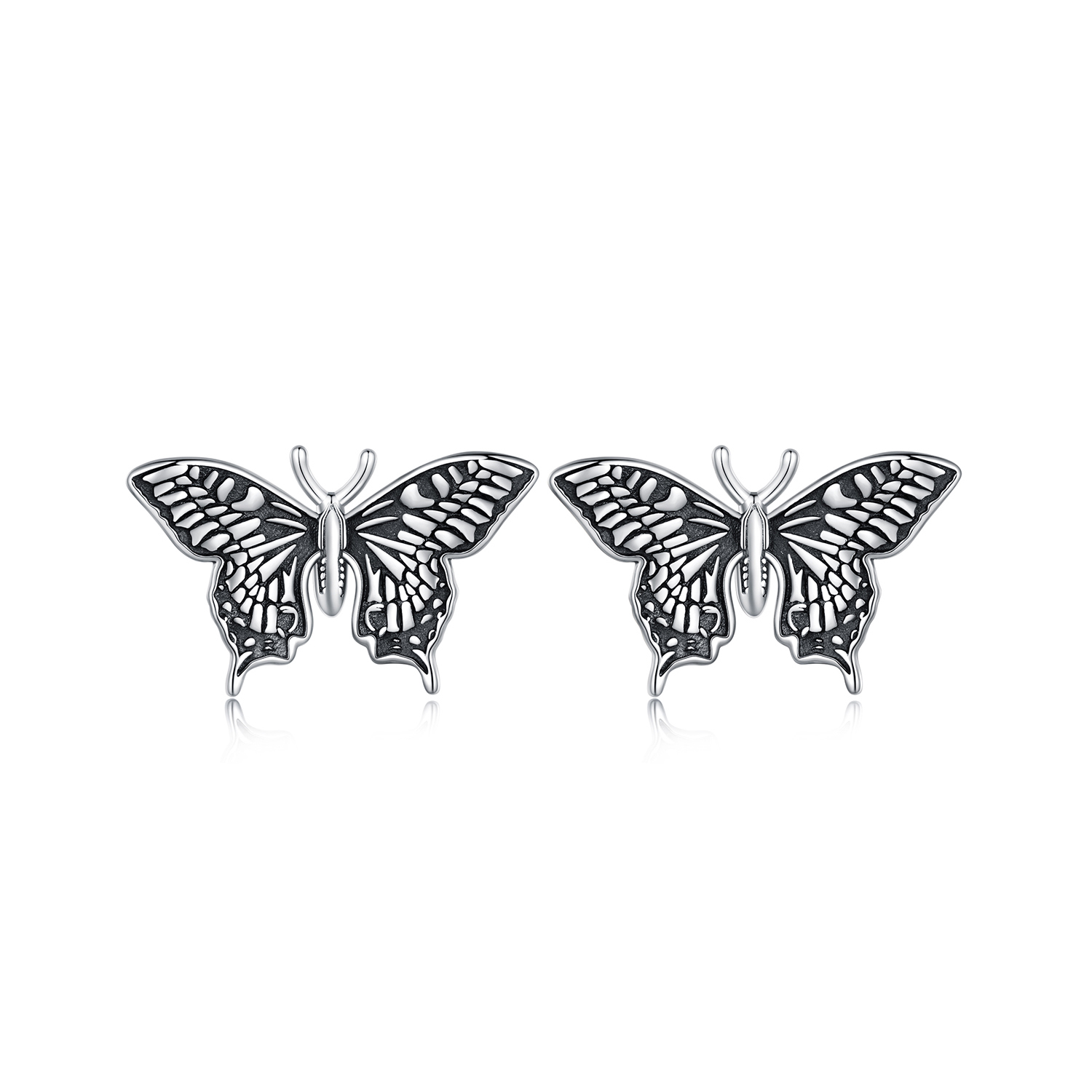pandora style butterfly studs earrings sce1637