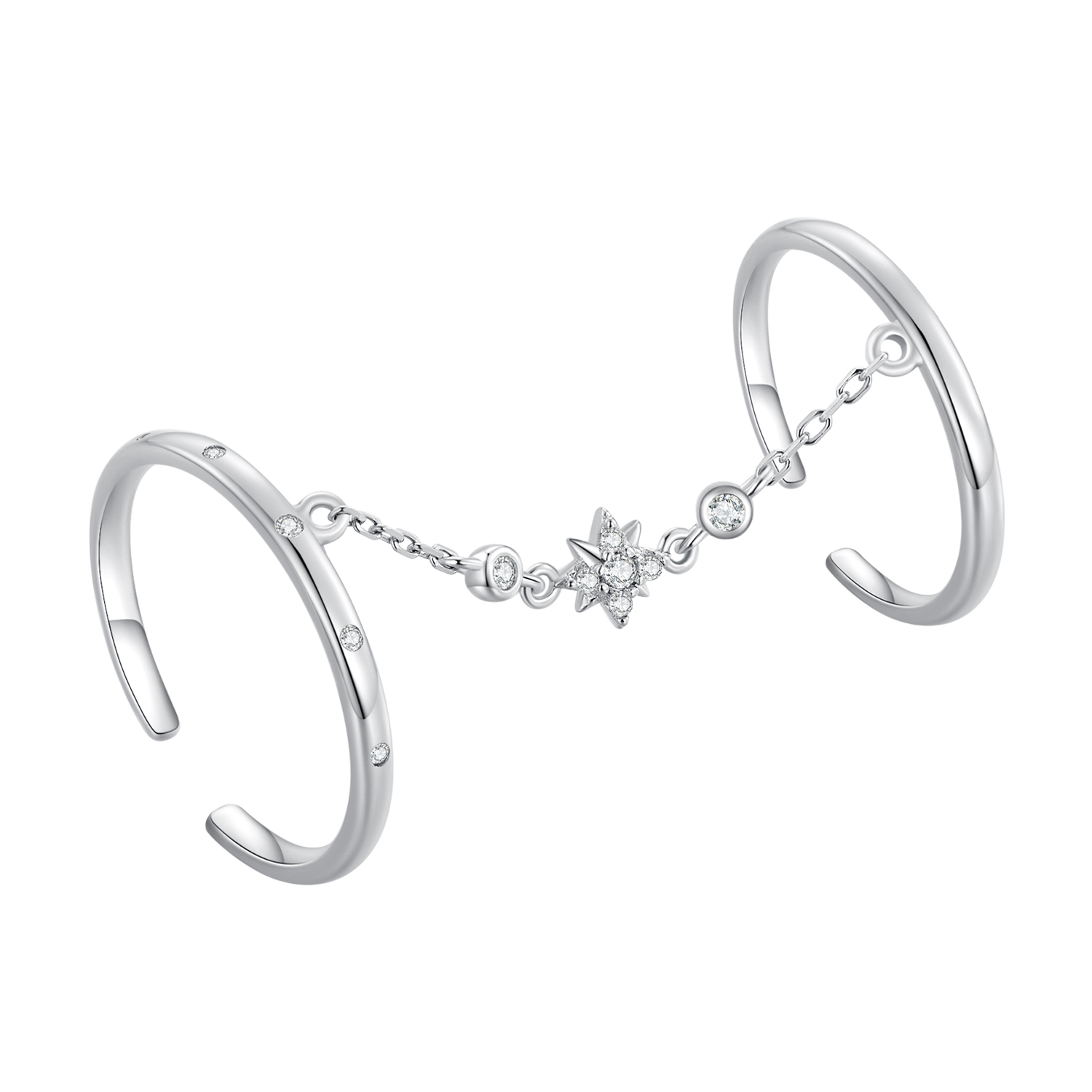 pandora style chain double ring open ring bsr405