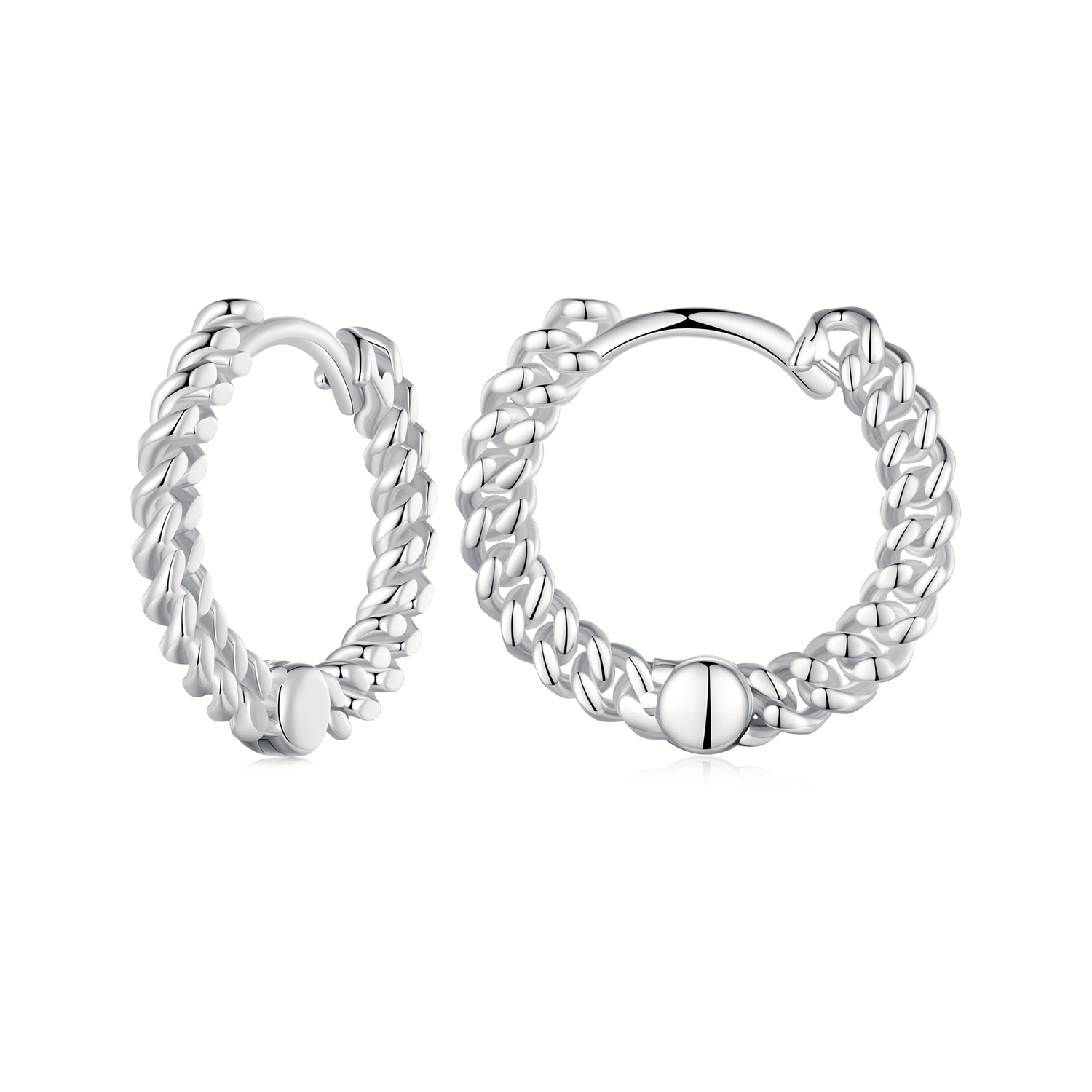 pandora style chain hoop earrings bse906